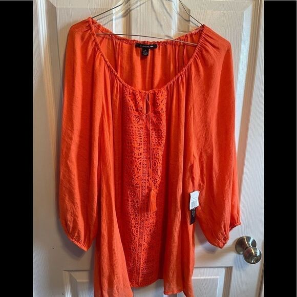 Zac &Rachel NWT woman orange blouse sz 2X - Picture 1 of 5